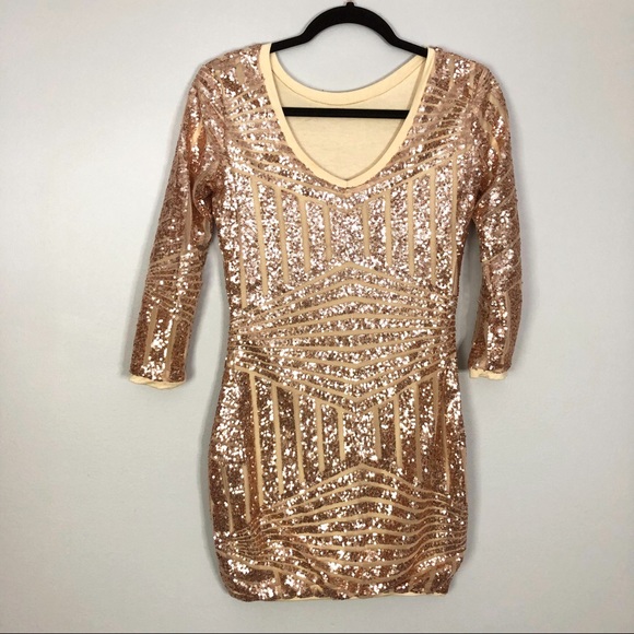 Sequin Long Sleeve Dress - Picture 2 of 3